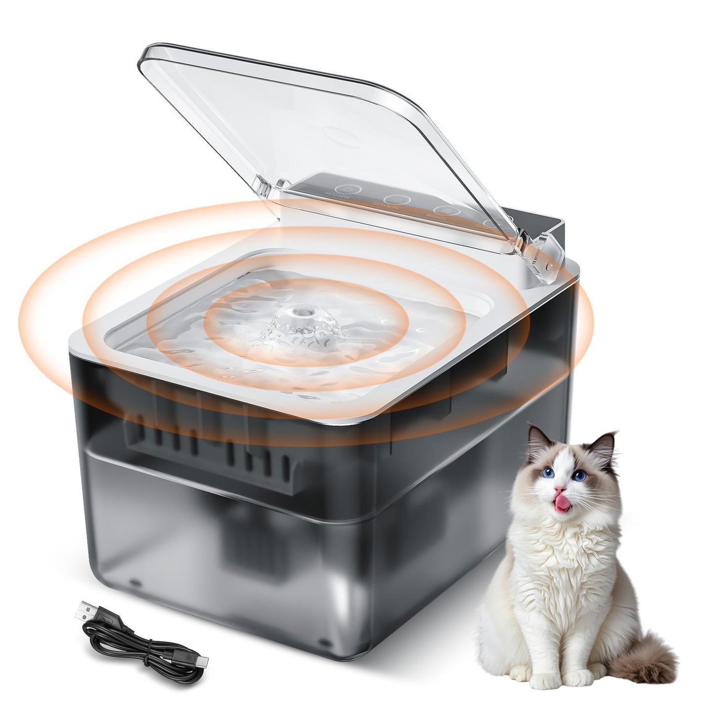 Fuente automática con cable para mascotas, dispensador de agua para perros con función de detección automática
Wired Automatic Pet Fountain Dog Water Dispenser Automatic Sensing Function