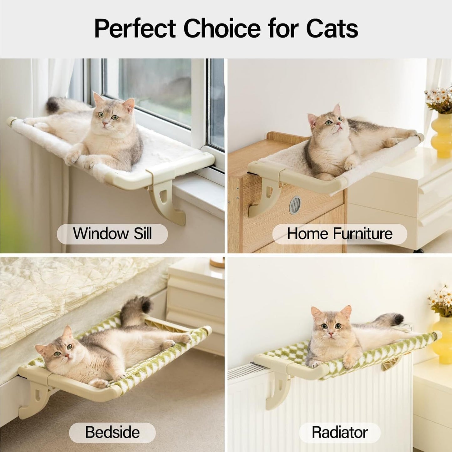 MEWOOFUN Cat Window bed With One-Step Sliding Clamp - Removable Cover
Cama para ventana para gatos MEWOOFUN con abrazadera deslizante de un solo paso - Funda extraíble