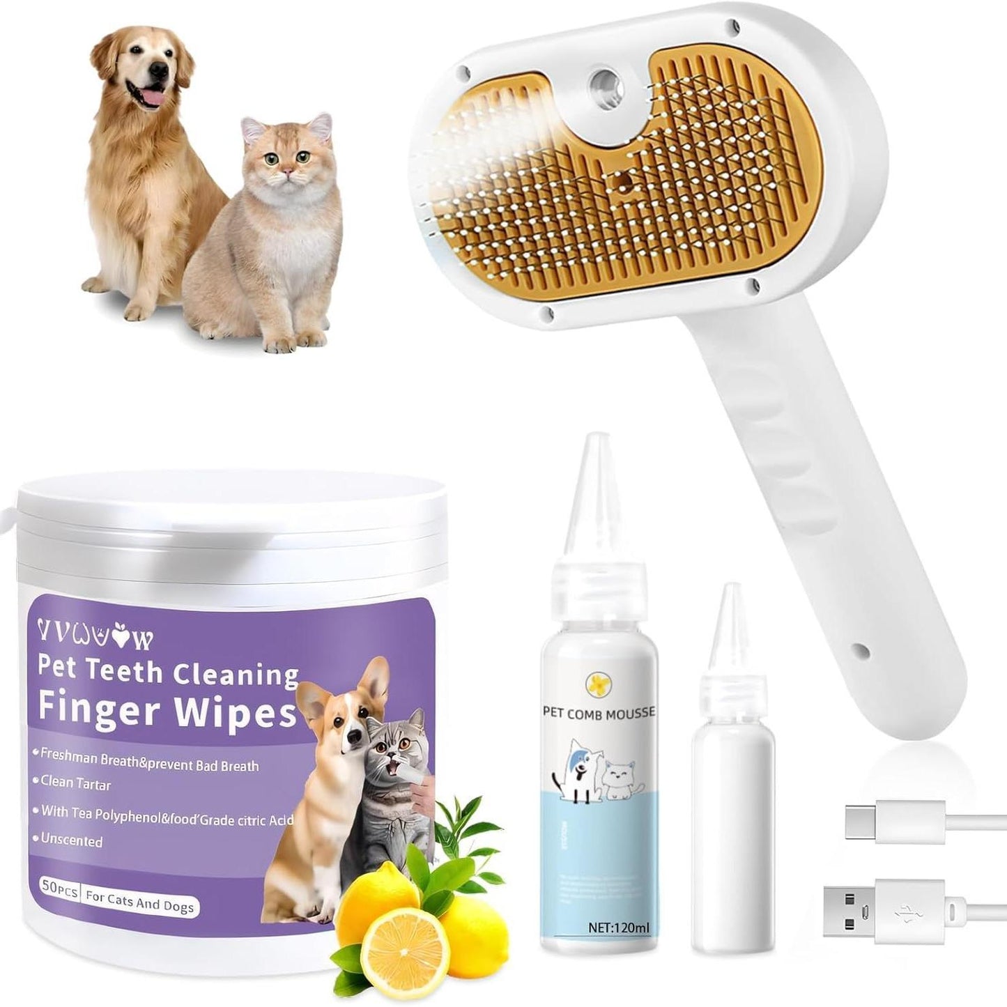 Cepillo de vapor universal para mascotas, para gatos y perros, 3 en 1, depilación en spray
Universal Pet Steam Brush For Cats And Dogs 3-in-1 Spray Hair Removal