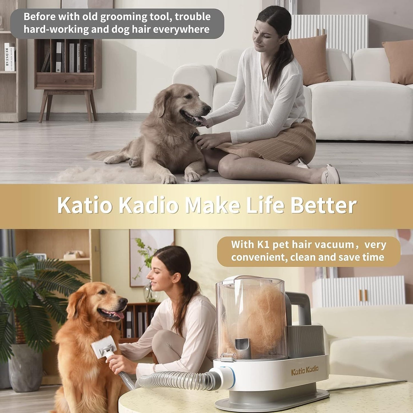 Kit de aseo para mascotas, kit 5 en 1 para perros con 2 modos de succión y eliminador de pelos de ruido silencioso
Pet Grooming Kit, 5-in-1 Dog Grooming Kit with 2 Suction Modes and Quiet Noise Hair Remover