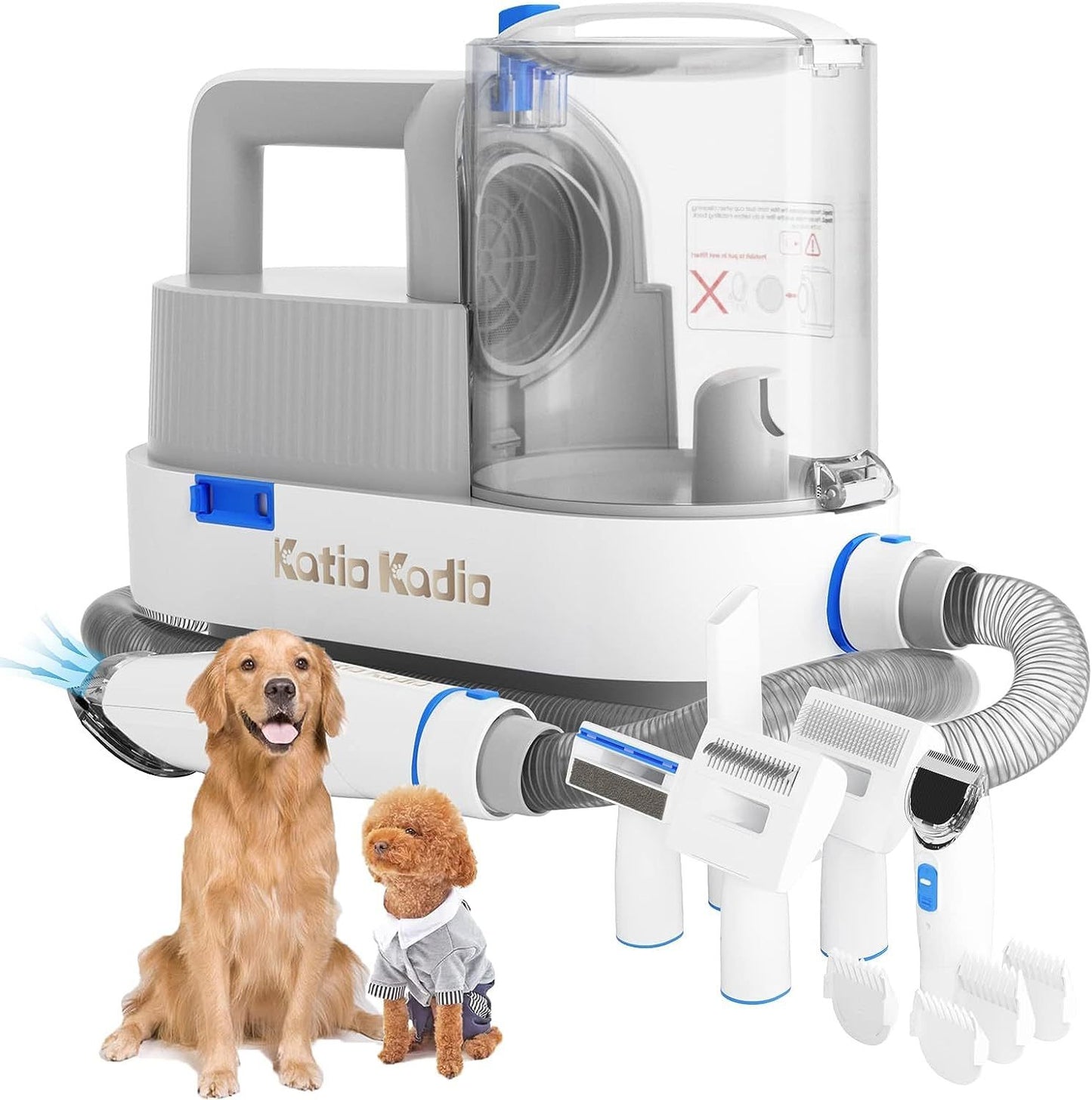 Kit de aseo para mascotas, kit 5 en 1 para perros con 2 modos de succión y eliminador de pelos de ruido silencioso
Pet Grooming Kit, 5-in-1 Dog Grooming Kit with 2 Suction Modes and Quiet Noise Hair Remover