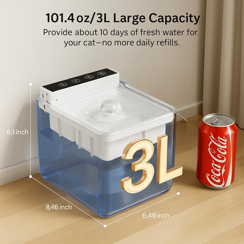 Fuente automática con cable para mascotas, dispensador de agua para perros con función de detección automática
Wired Automatic Pet Fountain Dog Water Dispenser Automatic Sensing Function