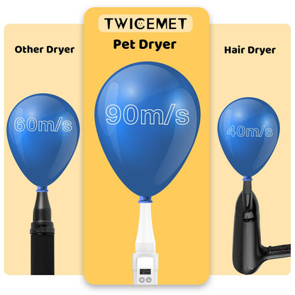 Secador de pelo para mascotas 4 en 1 con iones negativos de alta velocidad y temperatura ajustables, apto para perros y gatos.
Pet Hair Dryer, 4-in-1 Smart Handle Pet Hair Dryer,  Adjustable Wind Speed And Temperature, Suitable For Dogs And Cats