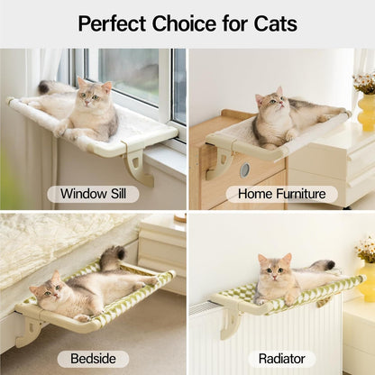 MEWOOFUN Cat Window bed With One-Step Sliding Clamp -  Removable Cover
Cama para ventana para gatos MEWOOFUN con abrazadera deslizante de un solo paso - Funda extraíble