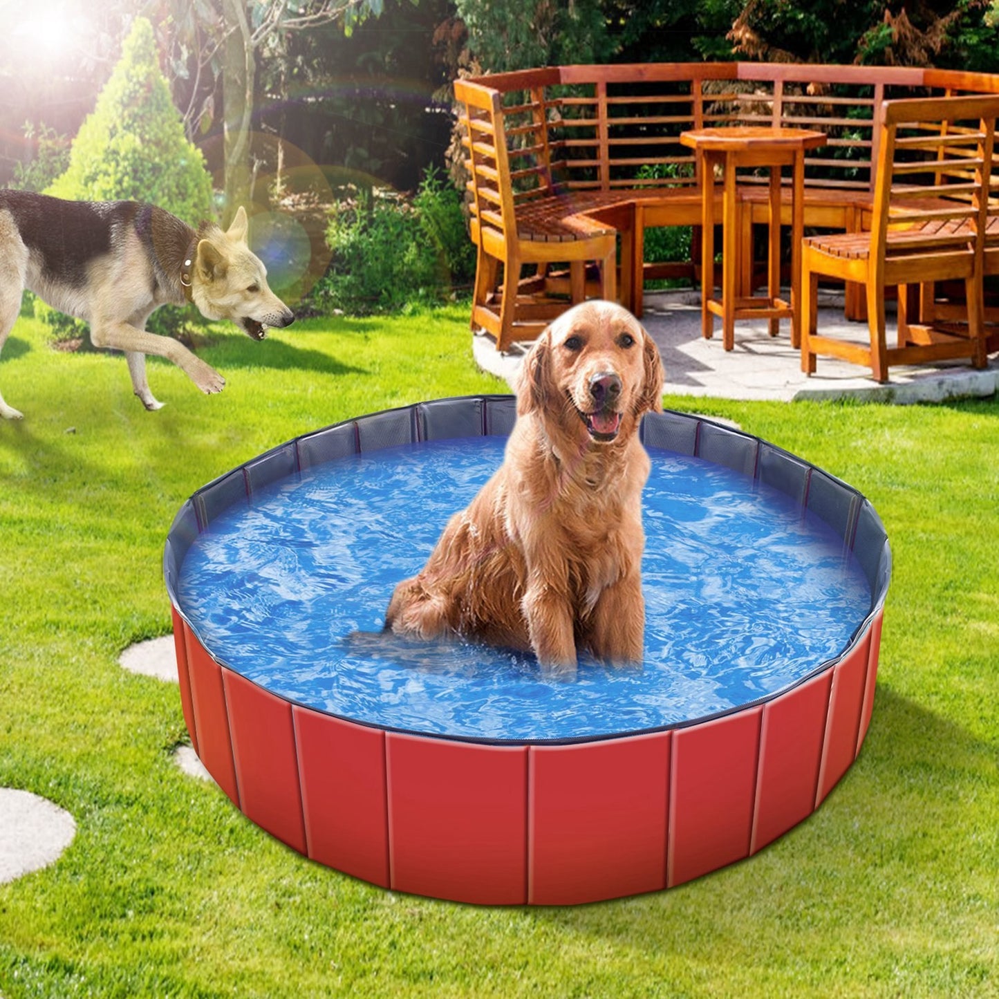 Foldable PVC Pet Swimming Pool (160 x 160 x 30 cm, 63 x 63 x 11.8 inches) 
1Pc 160 X 160 X 30cm-63.0 X 63.0