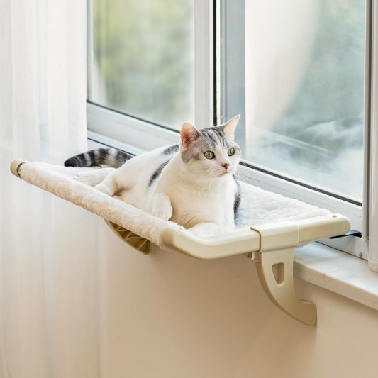 MEWOOFUN Cat Window bed With One-Step Sliding Clamp -  Removable Cover
Cama para ventana para gatos MEWOOFUN con abrazadera deslizante de un solo paso - Funda extraíble