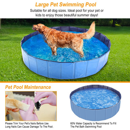Foldable PVC Pet Swimming Pool (160 x 160 x 30 cm, 63 x 63 x 11.8 inches) 
1Pc 160 X 160 X 30cm-63.0 X 63.0