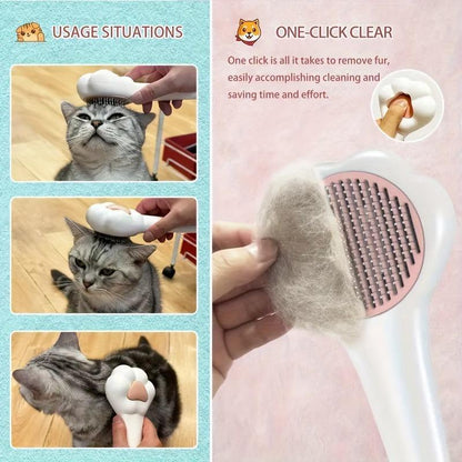 Peine depilatorio de mascotas, cepillo de aseo con forma de pata y función atrapa-pelo 
Pet Massage Hair Removal Comb, Paw ShapedPet Grooming Brush, PetHair Remover, Dog & CatGrooming Supplies Viral Dogvacuum Pethairremover Too