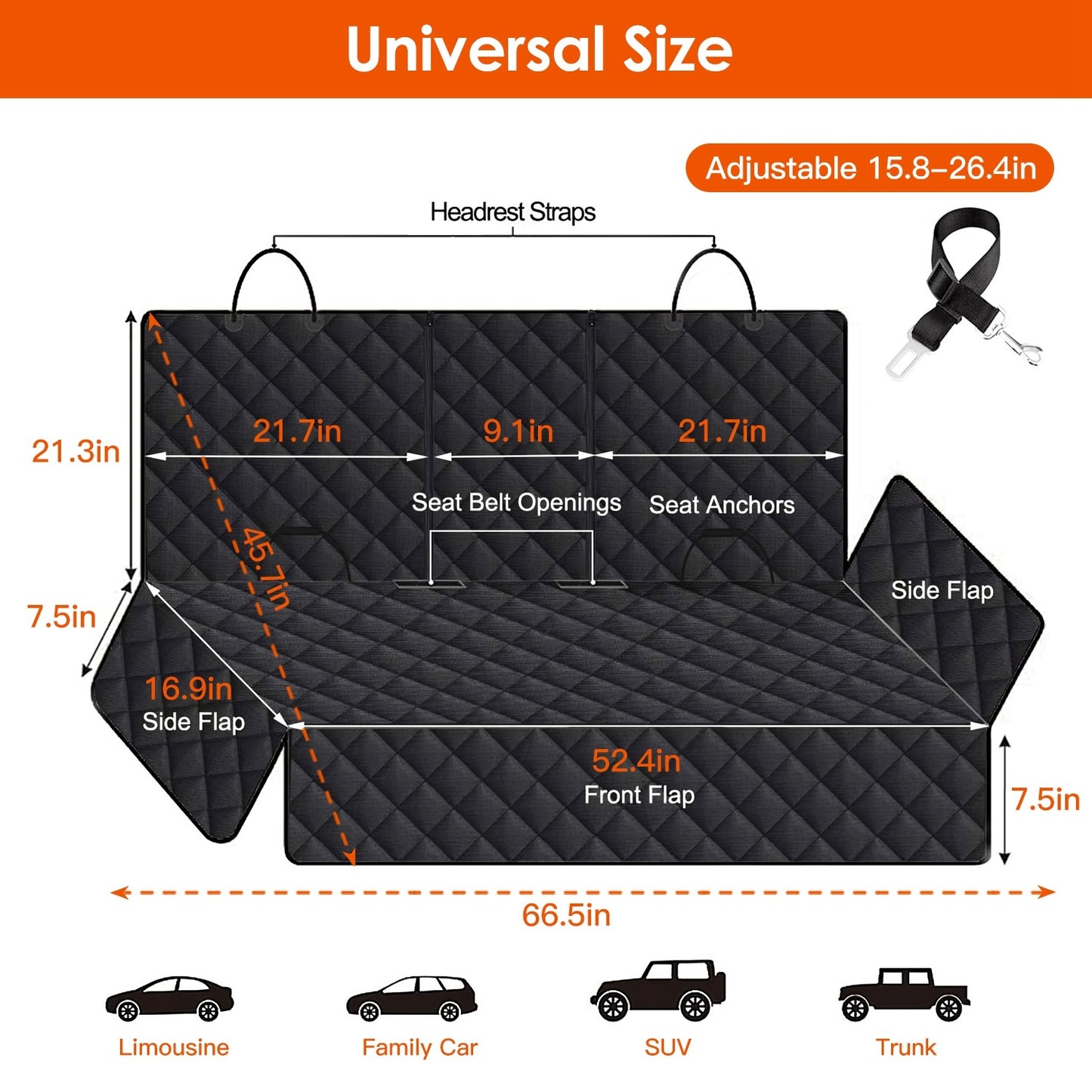 1 funda para asiento de coche para perro, impermeable, resistente a los arañazos, con cinturón de seguridad para coche
1Pc Dog Car Seat Cover Waterproof Scratchproof Pet Car Rear Protector Mat Pet Back Seat Cover With Dog Seat Belt For Car Truck SUV