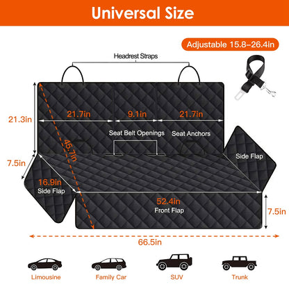 1 funda para asiento de coche para perro, impermeable, resistente a los arañazos, con cinturón de seguridad para coche
1Pc Dog Car Seat Cover Waterproof Scratchproof Pet Car Rear Protector Mat Pet Back Seat Cover With Dog Seat Belt For Car Truck SUV