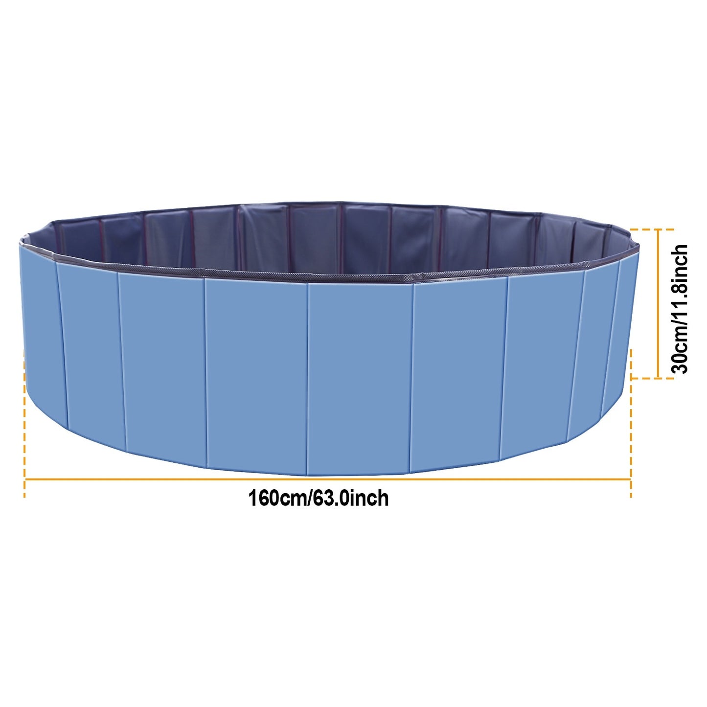 Foldable PVC Pet Swimming Pool (160 x 160 x 30 cm, 63 x 63 x 11.8 inches) 
1Pc 160 X 160 X 30cm-63.0 X 63.0
