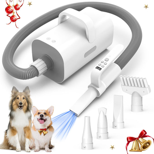 Secador de pelo para mascotas 4 en 1 con iones negativos de alta velocidad y temperatura ajustables, apto para perros y gatos.
Pet Hair Dryer, 4-in-1 Smart Handle Pet Hair Dryer,  Adjustable Wind Speed And Temperature, Suitable For Dogs And Cats
