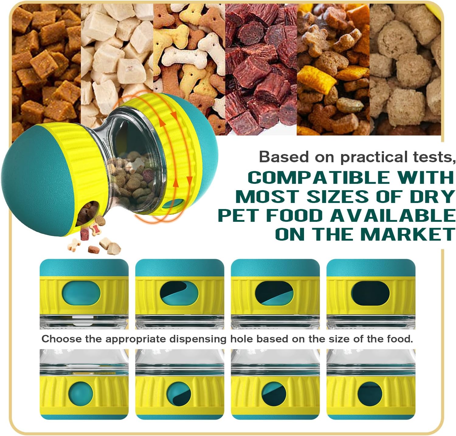 FOSTBEEN Juguete Interactivo para Perros, Juguete Indestructible para Cachorros, alimentador, dispensador de golosinas, comedero de Rompecabezas para Perros, alimentación Lenta para Razas masticables
