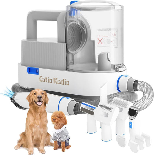 Kit de aseo para mascotas, kit 5 en 1 para perros con 2 modos de succión y eliminador de pelos de ruido silencioso
Pet Grooming Kit, 5-in-1 Dog Grooming Kit with 2 Suction Modes and Quiet Noise Hair Remover