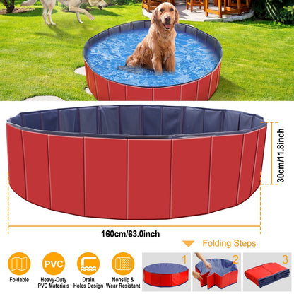 Foldable PVC Pet Swimming Pool (160 x 160 x 30 cm, 63 x 63 x 11.8 inches) 
1Pc 160 X 160 X 30cm-63.0 X 63.0
