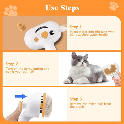 Cepillo de vapor universal para mascotas, para gatos y perros, 3 en 1, depilación en spray
Universal Pet Steam Brush For Cats And Dogs 3-in-1 Spray Hair Removal