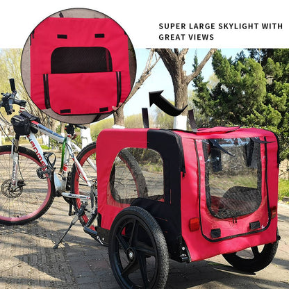 REMOLQUE DE BICICLETA PARA MASCOTAS MEDIANAS Y PEQUEÑAS, PLEGABLE
