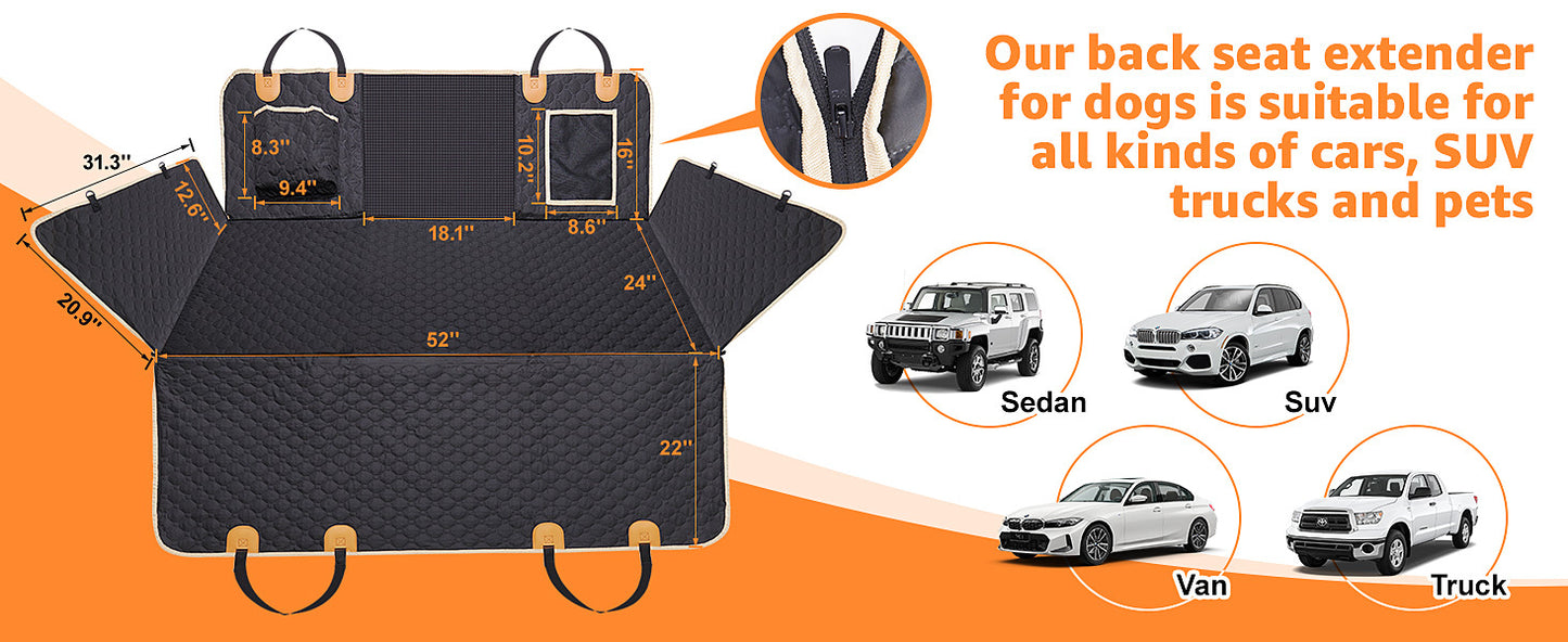 Extensor de asiento trasero para perros, impermeable, funda rígida desmontable, 600D, resistente a arañazos
Back Seat Extender For Dogs Waterproof Dog Car Seat Cover Hard Bottom-Detachable,600D Heavy Duty Scratch Proof