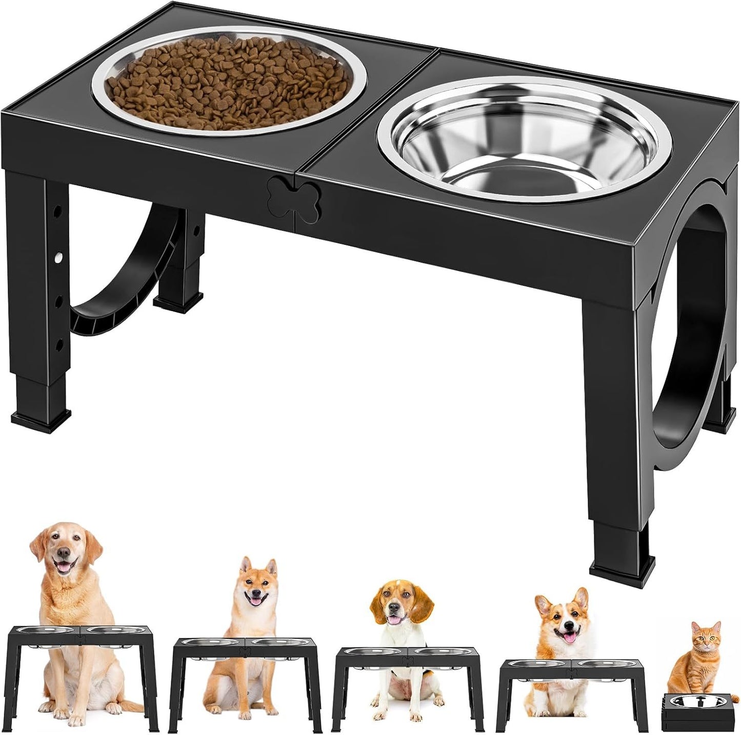 Soporte para cuencos para perros negro de Xia Z Fashion Pet Products
Xia Z Fashion Pet Products Black Dog Bowl Holder