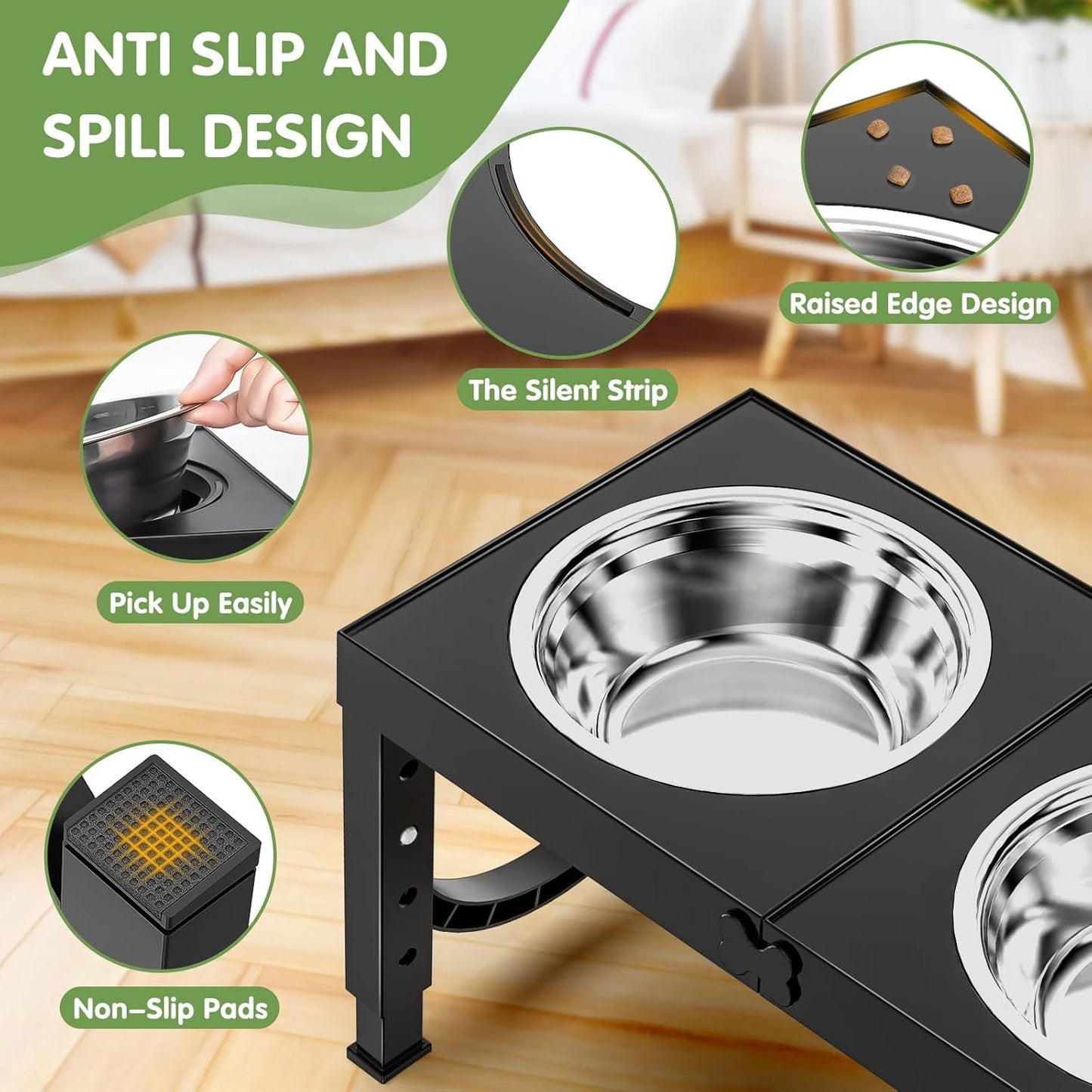 Soporte para cuencos para perros negro de Xia Z Fashion Pet Products
Xia Z Fashion Pet Products Black Dog Bowl Holder