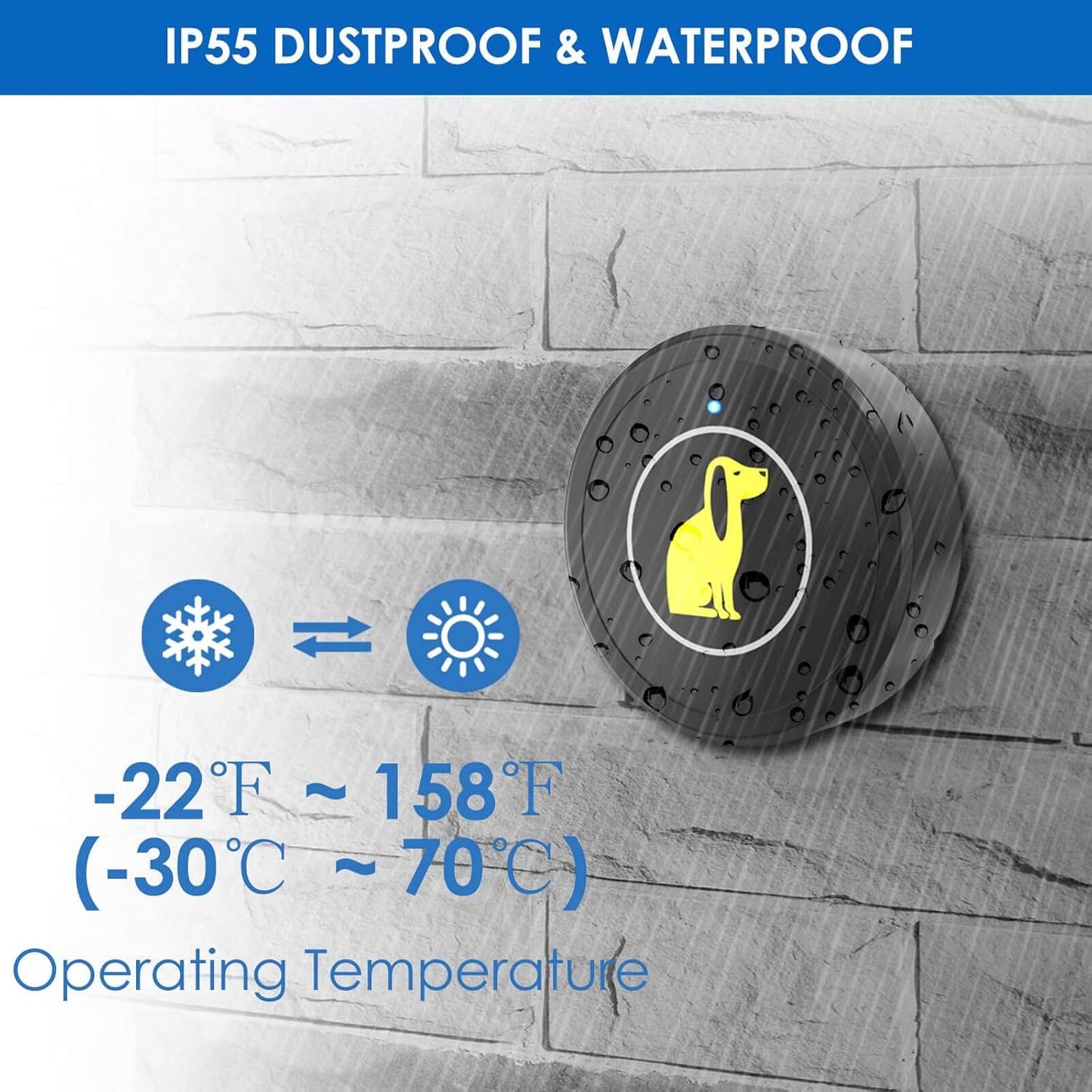 Timbre para puerta de perro,timbre para exteriores con botón táctil impermeable.
Dog Door Bell, Dog Bell For Training Doggie Door Bell For Dog Puppy Training Sliding Door,Go Outside Doorbell And Waterproof Touch Button