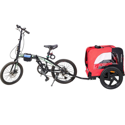 REMOLQUE DE BICICLETA PARA MASCOTAS MEDIANAS Y PEQUEÑAS, PLEGABLE