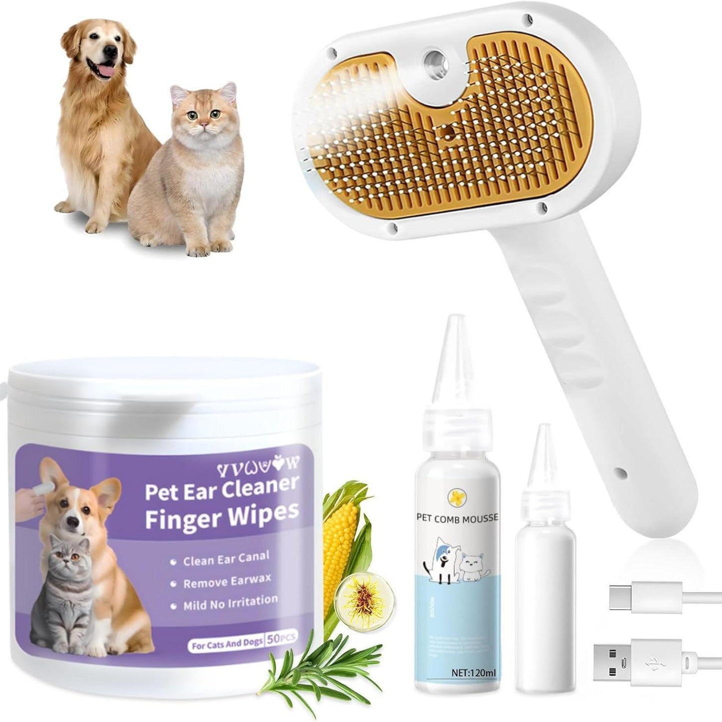 Cepillo de vapor universal para mascotas, para gatos y perros, 3 en 1, depilación en spray
Universal Pet Steam Brush For Cats And Dogs 3-in-1 Spray Hair Removal